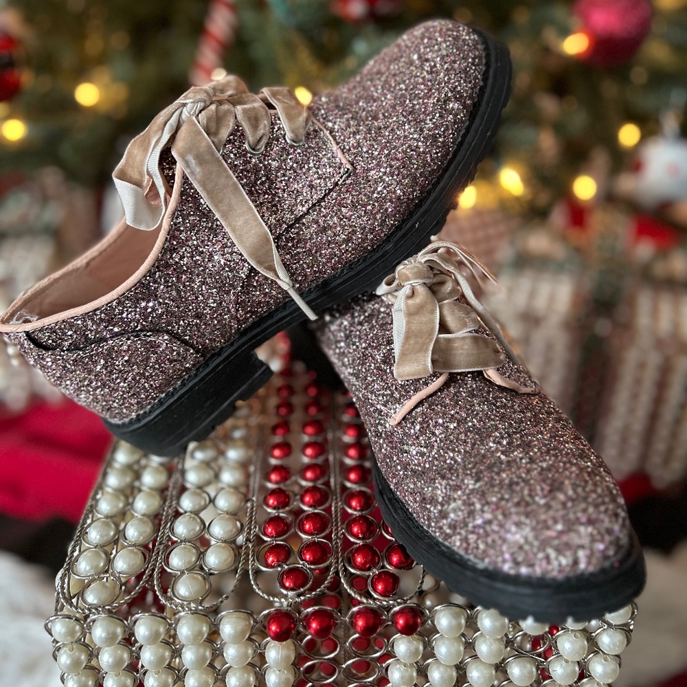 Dirty Laundry Rose Gold Glitter Shoes 6.5